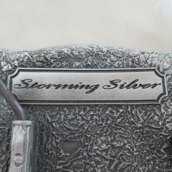 New, STORMING SILVER Silver & Gold Tone Western Style Belt Buckle - Picture 5 of 7